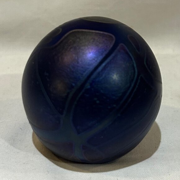Phoenician Malta Art Glass Hand Made Paperweight 2.75" Etched Signature VTG - Picture 5 of 9